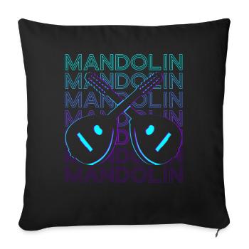 Mandolin Guitar Retro - Sofa pillowcase 17,3'' x 17,3'' (45 x 45 cm) - black - Front