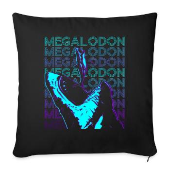 Megalodon Shark Retro - Sofa pillowcase 17,3'' x 17,3'' (45 x 45 cm) - black - Front