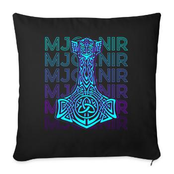 Mjolnir Thor Hammer Norse Mythology Retro - Sofa pillowcase 17,3'' x 17,3'' (45 x 45 cm) - black - Front