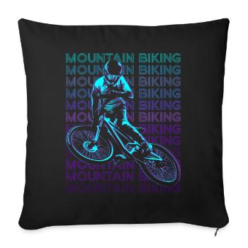 Mountain Biking MTB Biker Mountain Bike Retro - Sofa pillowcase 17,3'' x 17,3'' (45 x 45 cm) - black - Front