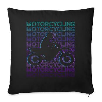 Motorcycling Motorcycle Biker Retro - Sofa pillowcase 17,3'' x 17,3'' (45 x 45 cm) - black - Front