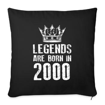 2000 legends born in - Sofa pillowcase 17,3'' x 17,3'' (45 x 45 cm) - black - Front
