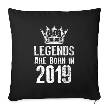 2019 legends born in - Sofa pillowcase 17,3'' x 17,3'' (45 x 45 cm) - black - Front