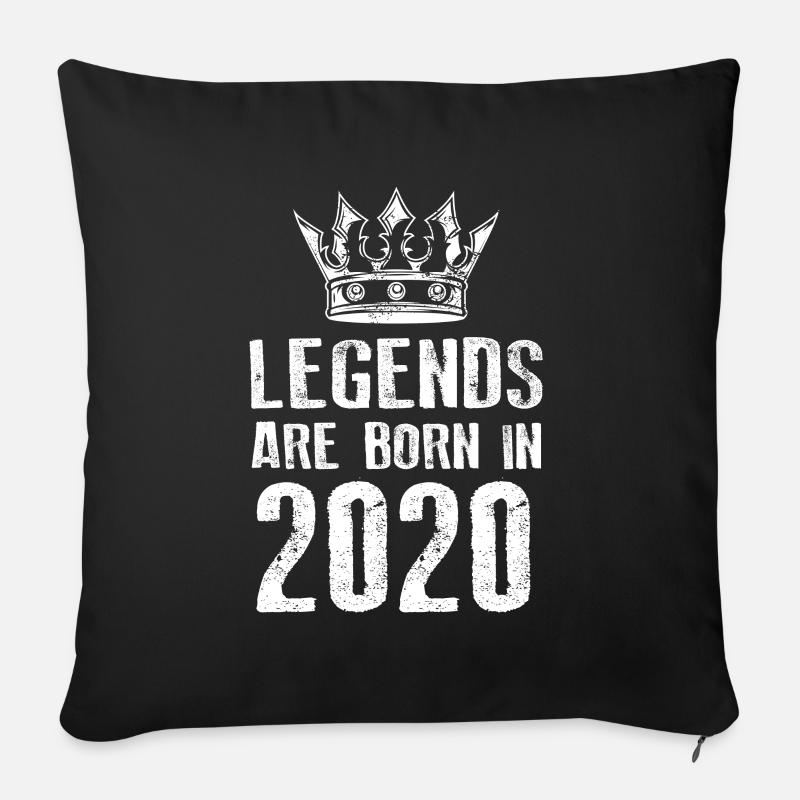 Légendes 2020 nées en - Housse de coussin décorative 45 x 45 cm - noir
