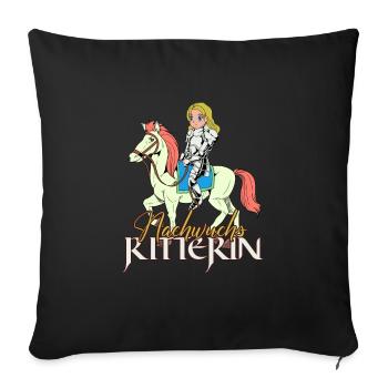 Knight Girl - Offspring Knight - Sofa pillowcase 17,3'' x 17,3'' (45 x 45 cm) - black - Front
