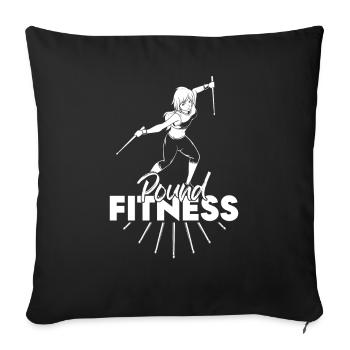 Workout with drumsticks - Pound Fitness - Sofa pillowcase 17,3'' x 17,3'' (45 x 45 cm) - black - Front