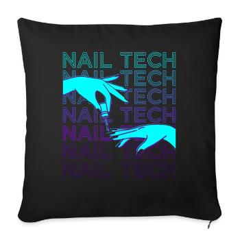 Nail Tech Nageltechniker Manikürist Retro - Sofakissenbezug 45 x 45 cm - Schwarz - Vorne