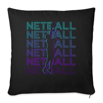Joueur de Netball Rétro - Housse de coussin décorative 45 x 45 cm - noir - Devant