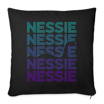 Loch Ness Monster Nessie Cryptozoology - Sofa pillowcase 17,3'' x 17,3'' (45 x 45 cm) - black - Front