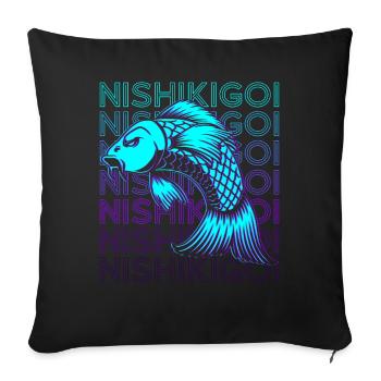 Koi Fish Carp Japanese Nishikigoi Retro - Sofa pillowcase 17,3'' x 17,3'' (45 x 45 cm) - black - Front