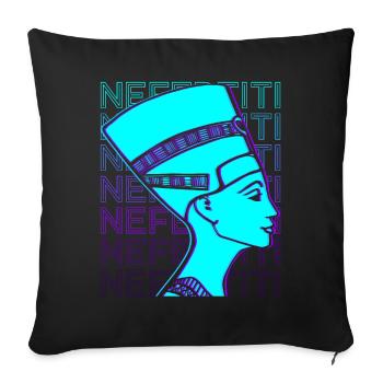 Nefertiti Egyptian Queen Ancient Egypt Retro - Sofa pillowcase 17,3'' x 17,3'' (45 x 45 cm) - black - Front