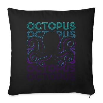 Oktopus Retro - Sofakissenbezug 45 x 45 cm - Schwarz - Vorne