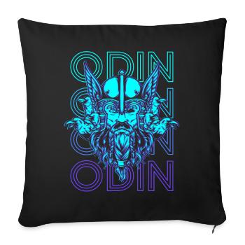 Odin Viking Guerre de mythologie celtique nordique - Housse de coussin décorative 45 x 45 cm - noir - Devant