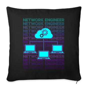 Network Engineer Network Technology Retro - Sofa pillowcase 17,3'' x 17,3'' (45 x 45 cm) - black - Front
