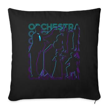Chef d’orchestre Retro - Housse de coussin décorative 45 x 45 cm - noir - Devant