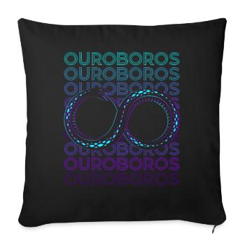 Ouroboros Snake Uroboros Ancient Egyptian Retro - Sofa pillowcase 17,3'' x 17,3'' (45 x 45 cm) - black - Front