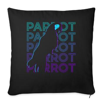 Papagei Retro - Sofakissenbezug 45 x 45 cm - Schwarz - Vorne