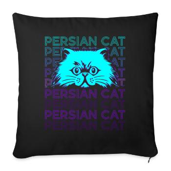 Persian Cat Retro - Sofa pillowcase 17,3'' x 17,3'' (45 x 45 cm) - black - Front