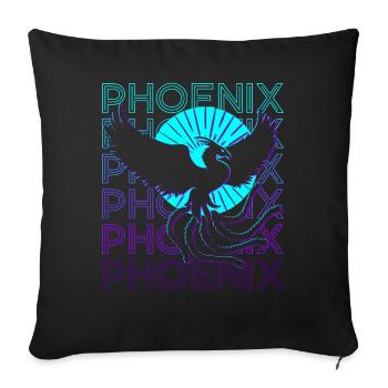 Phoenix Rétro - Housse de coussin décorative 45 x 45 cm - noir - Devant