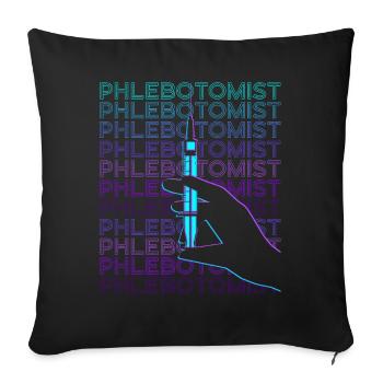 Phlebotomist Phlebotomy Retro - Sofa pillowcase 17,3'' x 17,3'' (45 x 45 cm) - black - Front