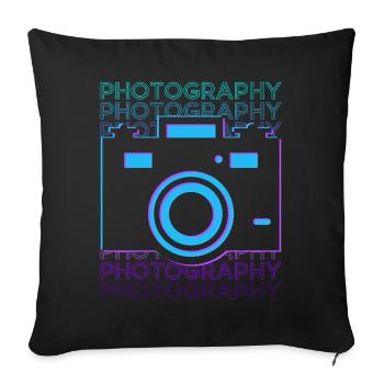 Fotografie Fotograf Kamera Retro - Sofakissenbezug 45 x 45 cm - Schwarz - Vorne