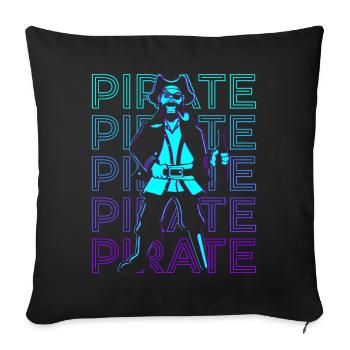 Pirate Retro - Sofa pillowcase 17,3'' x 17,3'' (45 x 45 cm) - black - Front