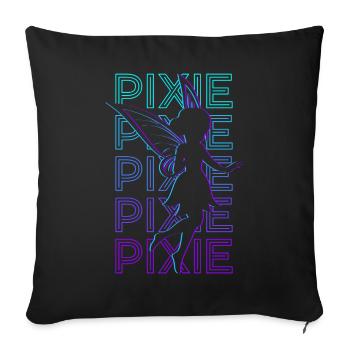 Pixie Fairy Retro - Sofakissenbezug 45 x 45 cm - Schwarz - Vorne