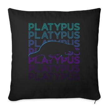 Ornithorynque Rétro - Housse de coussin décorative 45 x 45 cm - noir - Devant