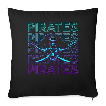Pirate Retro - Sofa pillowcase 17,3'' x 17,3'' (45 x 45 cm) - black - Front