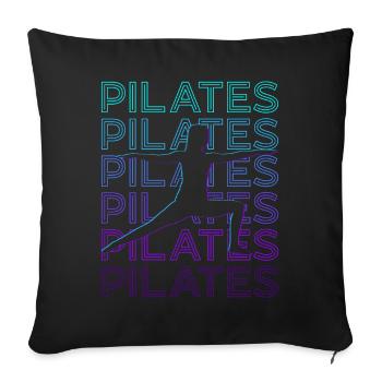 Pilates Fitness Training Retro - Sofa pillowcase 17,3'' x 17,3'' (45 x 45 cm) - black - Front