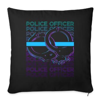 Police Officer Law Enforcement Retro - Sofa pillowcase 17,3'' x 17,3'' (45 x 45 cm) - black - Front