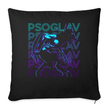 Psoglav Mythologie slave Rétro - Housse de coussin décorative 45 x 45 cm - noir - Devant