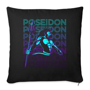 Poseidon Greek God Greek Mythology - Sofa pillowcase 17,3'' x 17,3'' (45 x 45 cm) - black - Front