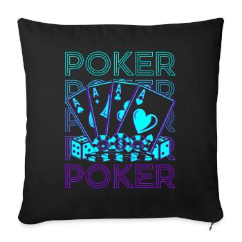 Poker Rétro - Housse de coussin décorative 45 x 45 cm - noir - Devant