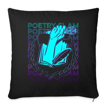 Poetry Slam Poetischer Dichter Retro - Sofakissenbezug 45 x 45 cm - Schwarz - Vorne