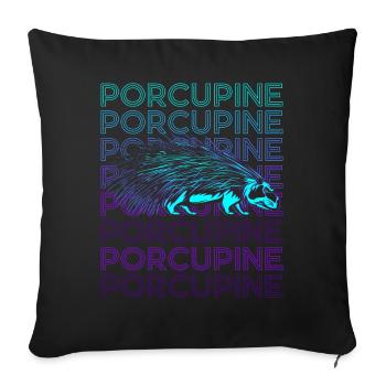 Porcupine Retro - Sofa pillowcase 17,3'' x 17,3'' (45 x 45 cm) - black - Front