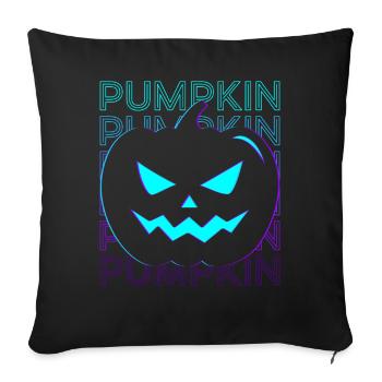 Tête de citrouille Jack O Lantern Halloween Rétro - Housse de coussin décorative 45 x 45 cm - noir - Devant