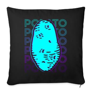 Pomme de terre rétro - Housse de coussin décorative 45 x 45 cm - noir - Devant