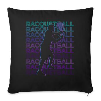 Joueur de racquetball Rétro - Housse de coussin décorative 45 x 45 cm - noir - Devant