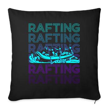 Rafting White Water Raft Retro - Housse de coussin décorative 45 x 45 cm - noir - Devant