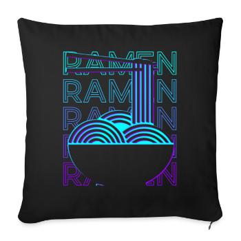Ramen Noodles Retro - Sofa pillowcase 17,3'' x 17,3'' (45 x 45 cm) - black - Front