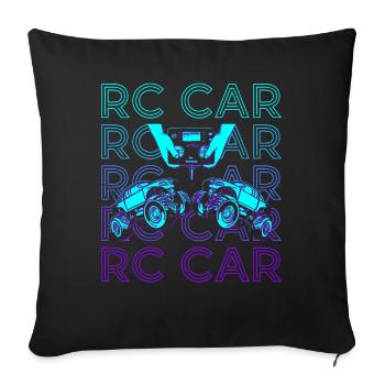 RC Voiture Rétro - Housse de coussin décorative 45 x 45 cm - noir - Devant