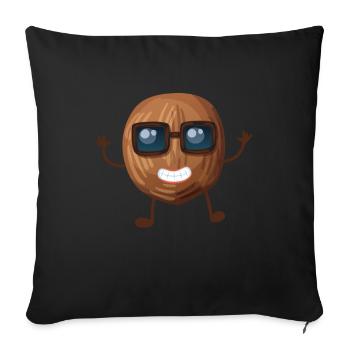 Coconut with sunglasses - Sofa pillowcase 17,3'' x 17,3'' (45 x 45 cm) - black - Front