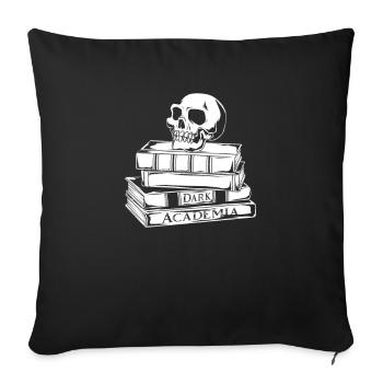 Crâne sur des livres - Dark Academia - Housse de coussin décorative 45 x 45 cm - noir - Devant