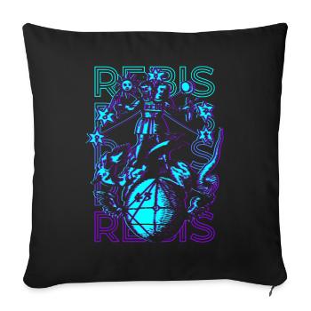 Rebis Alchemy Alchemist Magnum Opus Retro - Sofa pillowcase 17,3'' x 17,3'' (45 x 45 cm) - black - Front