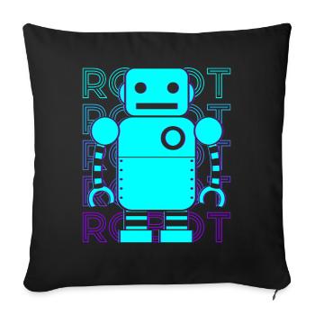Robot Retro - Sofa pillowcase 17,3'' x 17,3'' (45 x 45 cm) - black - Front