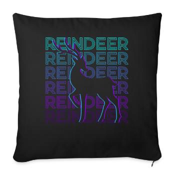 Reindeer Retro - Sofa pillowcase 17,3'' x 17,3'' (45 x 45 cm) - black - Front