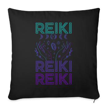 Reiki Healer Spiritual Healing Holistic Healing - Sofa pillowcase 17,3'' x 17,3'' (45 x 45 cm) - black - Front