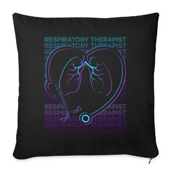 Respiratory Therapist Respiratory Therapy Retro - Sofa pillowcase 17,3'' x 17,3'' (45 x 45 cm) - black - Front