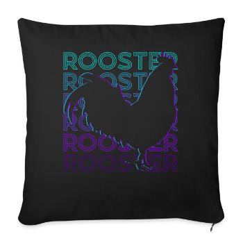Rooster Chicken Retro - Sofa pillowcase 17,3'' x 17,3'' (45 x 45 cm) - black - Front